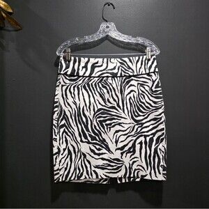 Vintage 90s Fredericks Of Hollywood Zebra Print Skirt Sz 10 At Knee Length